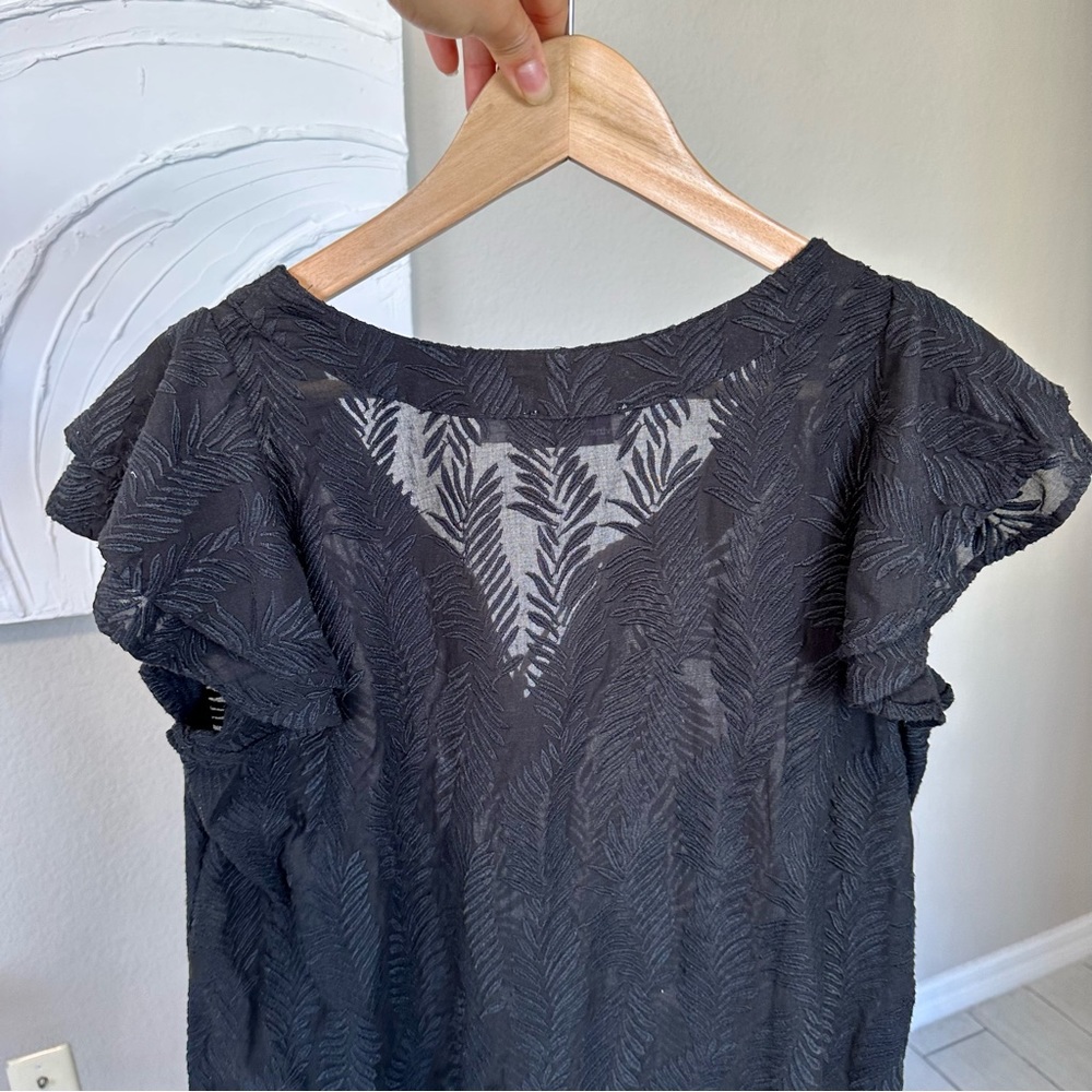 Vineyard Vines Embroidered Palm Tunic Dress Black coverup - Picture 9 of 15